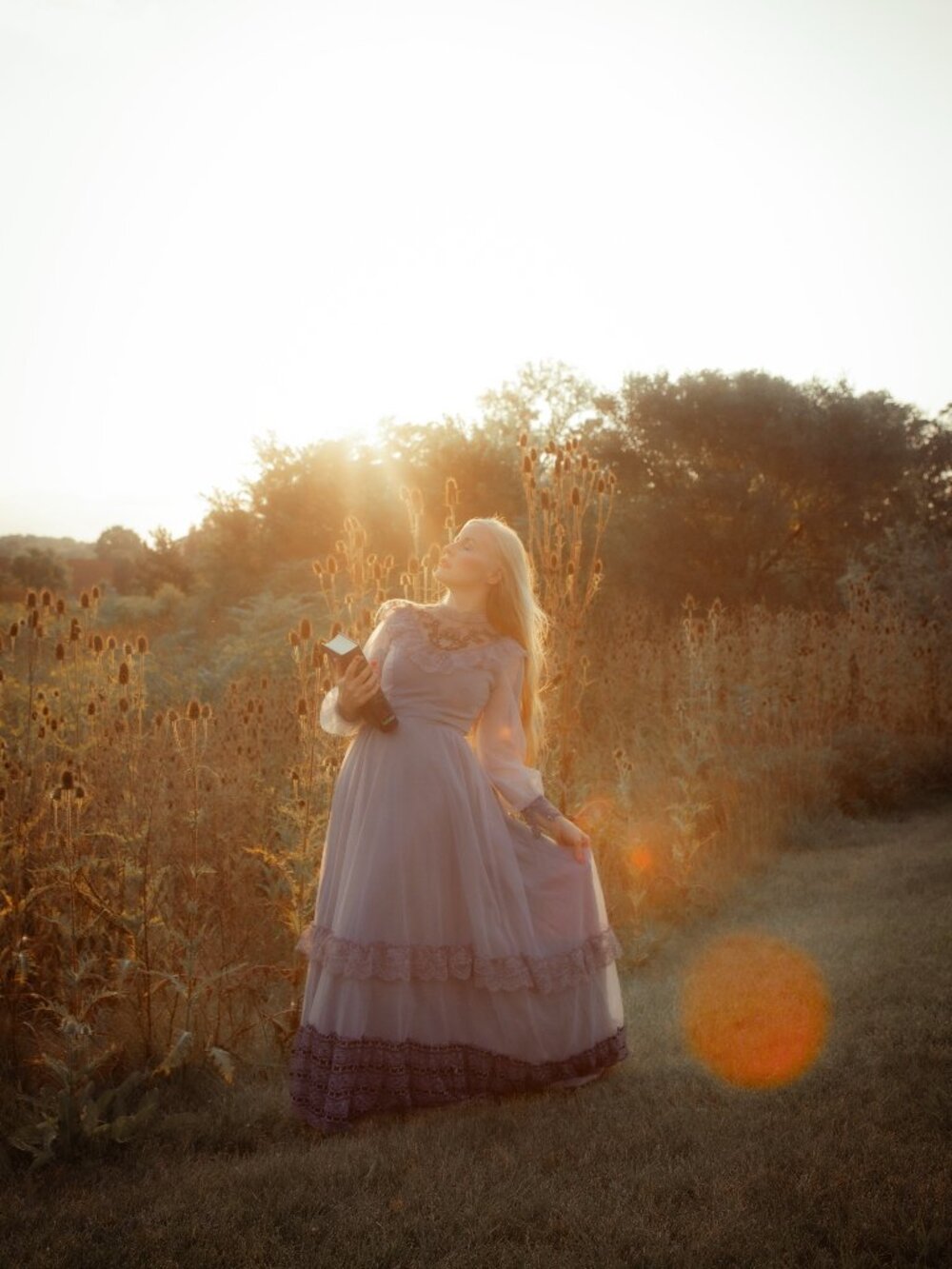 Vintage 1970s edwardian prairie wedding dress lace long sleeve bustle details